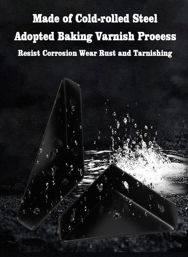 Serplex® 4Pcs Corner Braces Angle Brakets Steel L-Brackets 90°C Shelf Support Corner Braces, Triangle Furniture Right-Angle Joints Brackets, Corner Desk Connector for Bed Cabinet (Screws Not Included) - Image 5